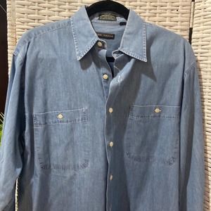 Mark Shale Button down Denim Shirt sz XL